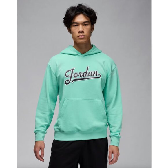 Jordan Flight MVP Men's Fleece Pullover Hoodie Green Large - Picture 6 of 11